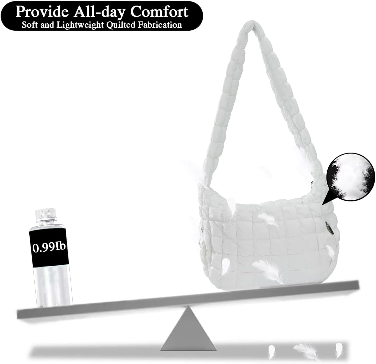 Quilted Puffer Tote Crossbody Bags for Women Bubble Puffy Purse