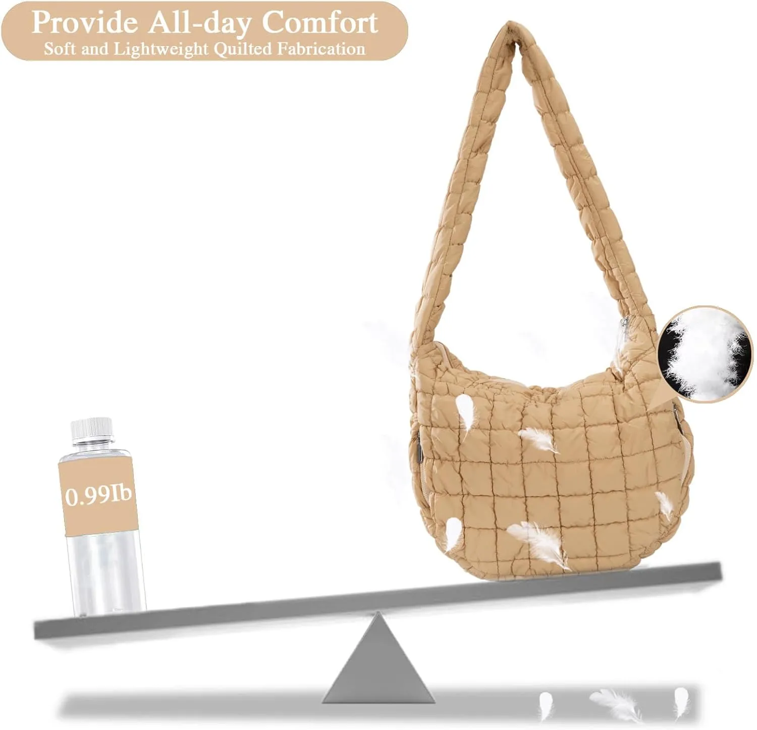 Quilted Puffer Tote Crossbody Bags for Women Bubble Puffy Purse