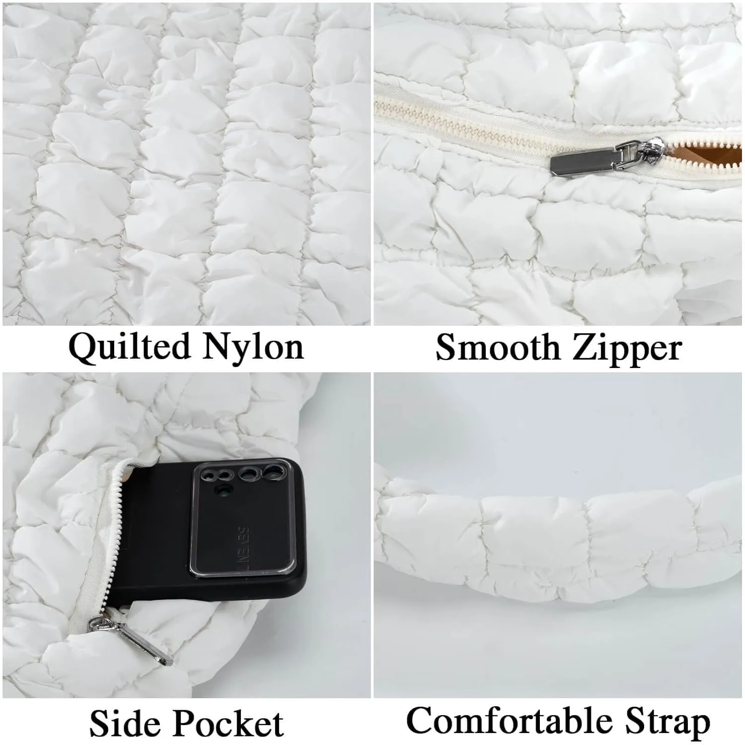 Quilted Puffer Tote Crossbody Bags for Women Bubble Puffy Purse