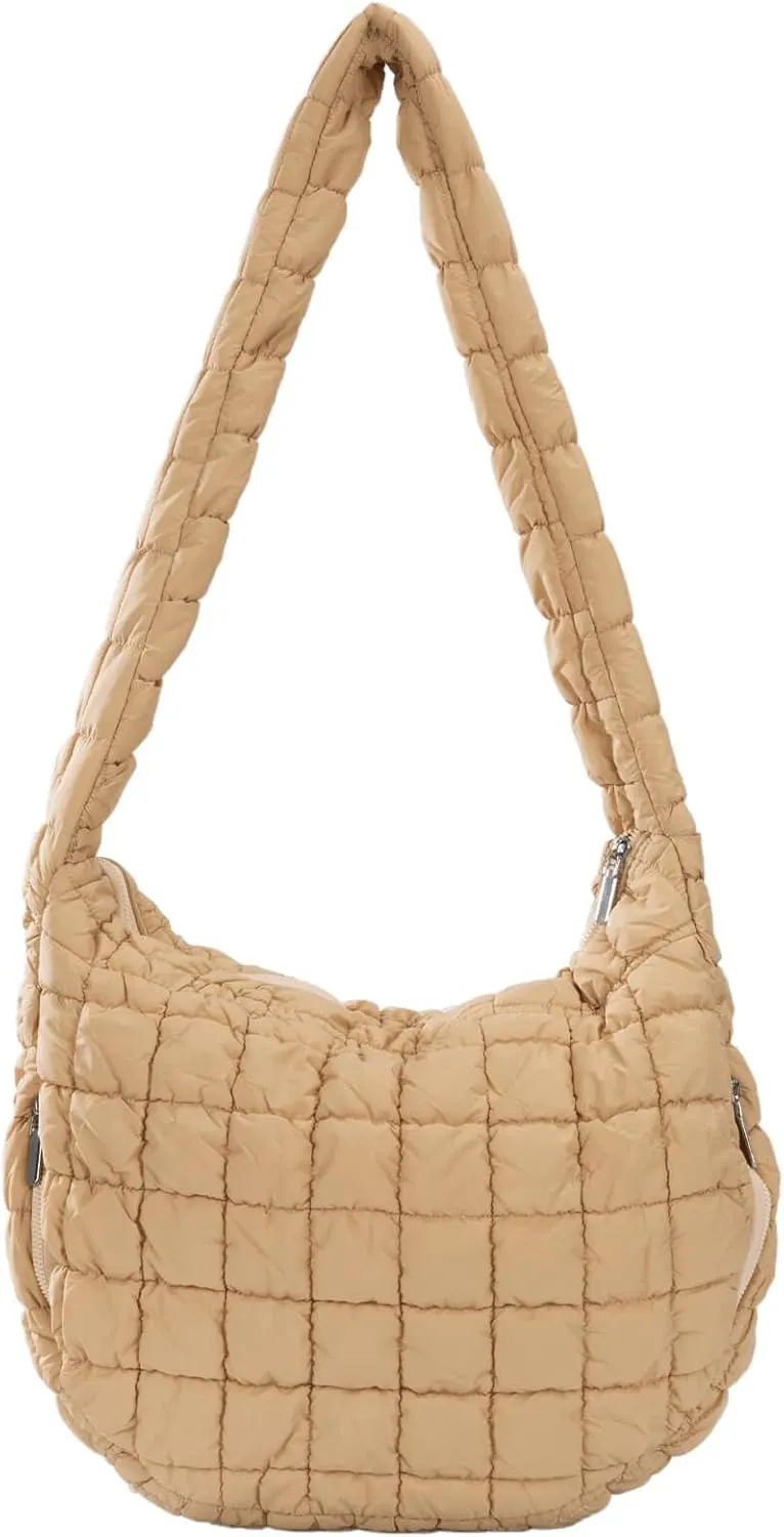 Quilted Puffer Tote Crossbody Bags for Women Bubble Puffy Purse