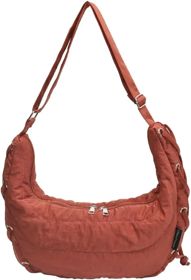Quilted Shoulder Crossbody Bags for Women Large Tote Bag Puffy Dumpling Purse Handbag Satchel with Drawstring