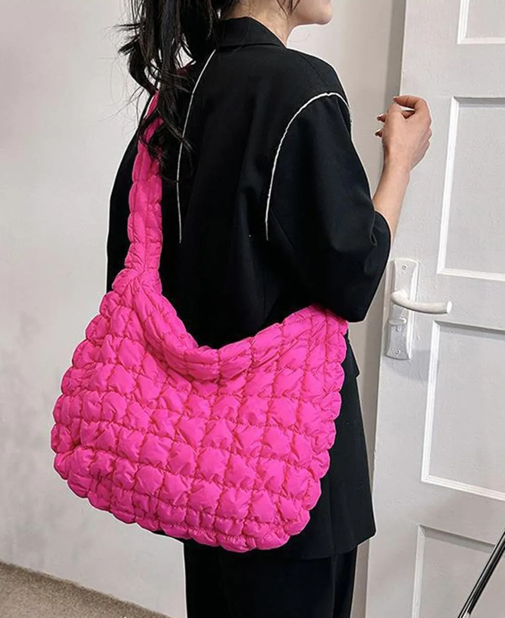 Quilted Tote Bag for Women Puffer Bags Large Padding Shoulder Bag Dumpling Underarm Bag Tote Bag Cloud Handbags with Zip