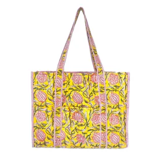 Quilted Tote bag with travel pouch
