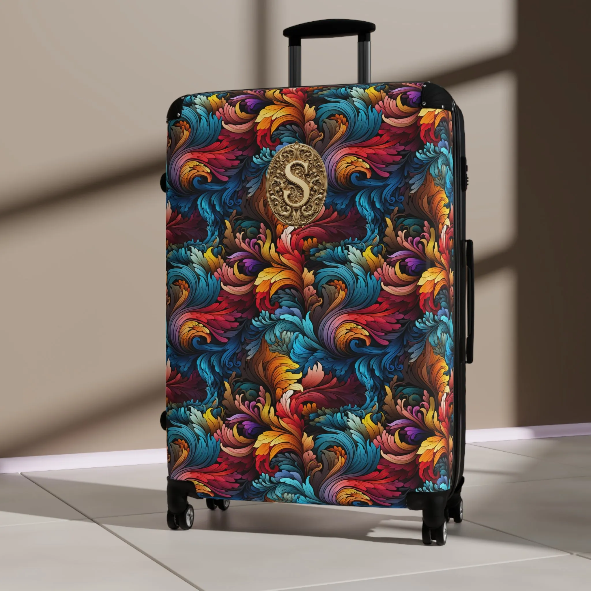Rainbow Paisley Monogrammed Suitcase