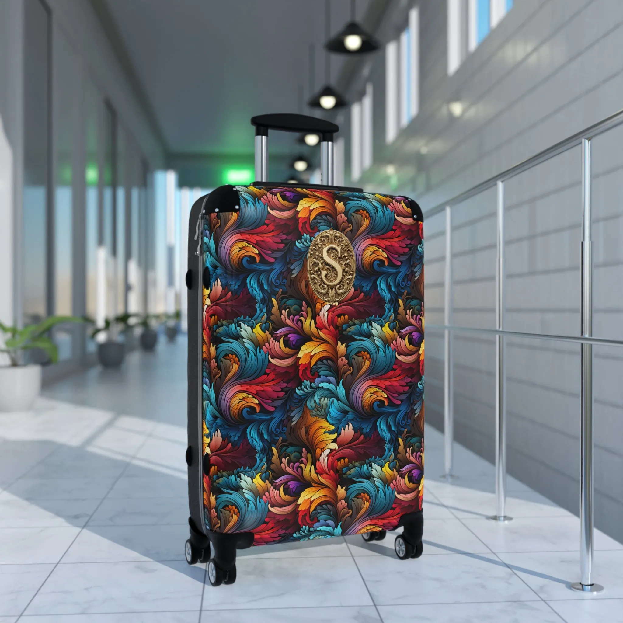 Rainbow Paisley Monogrammed Suitcase