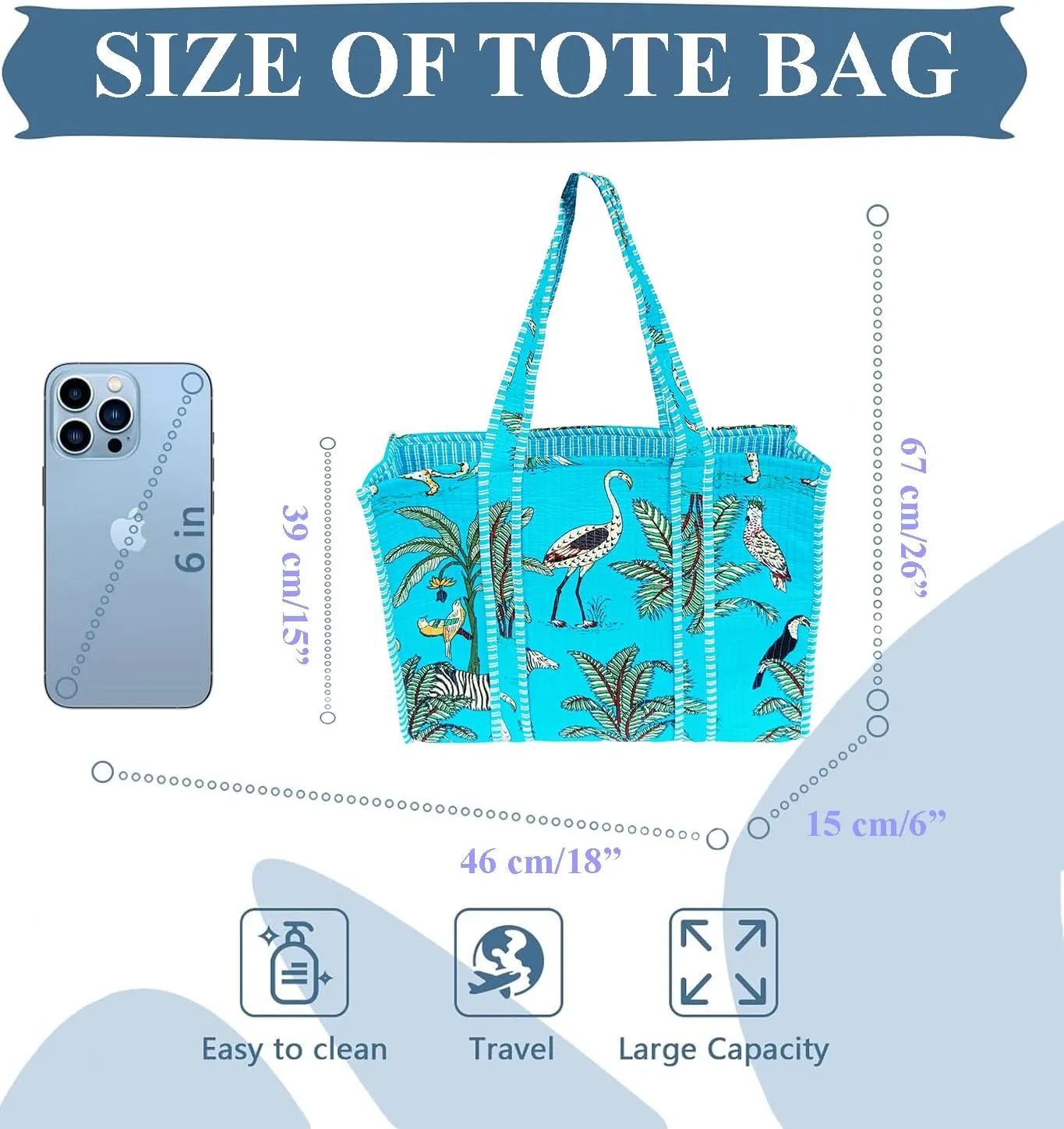 Rastogi Handicrafts Quilted Cotton Women Beautiful Printed Grocery Shopping Bag, Shoulder Bag, Tote Bag, Travel Bags