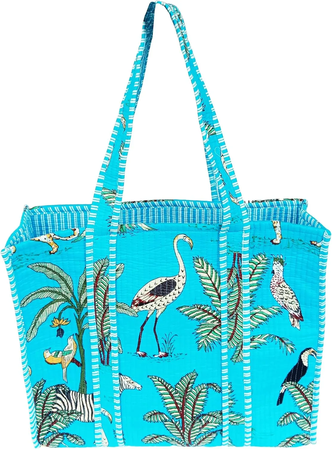 Rastogi Handicrafts Quilted Cotton Women Beautiful Printed Grocery Shopping Bag, Shoulder Bag, Tote Bag, Travel Bags