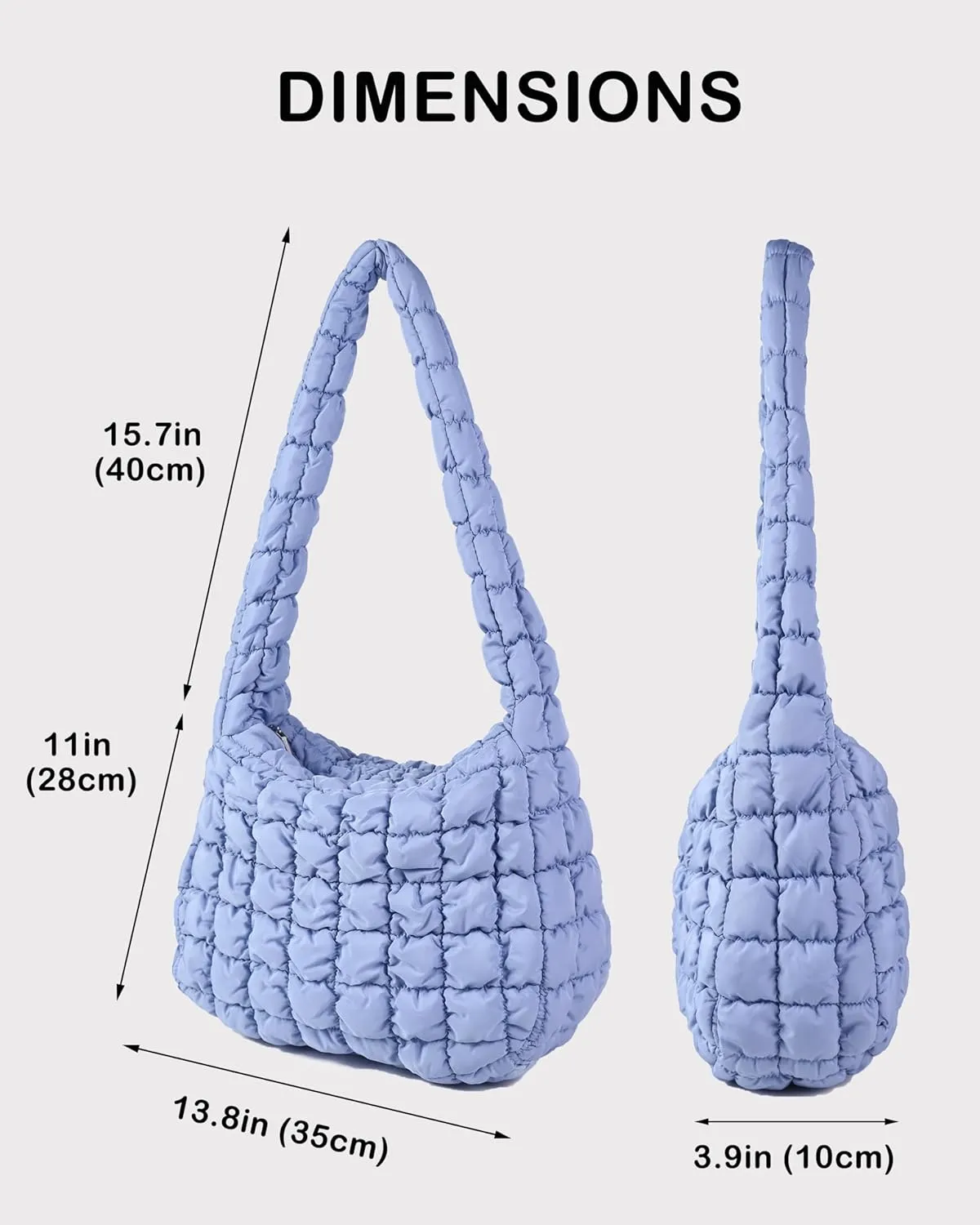 Rejolly Puffer Quilted Shoulder Bag for Women Puffy Bubble Tote Bag Lightweight Nylon Handbag Padded Soft Purse