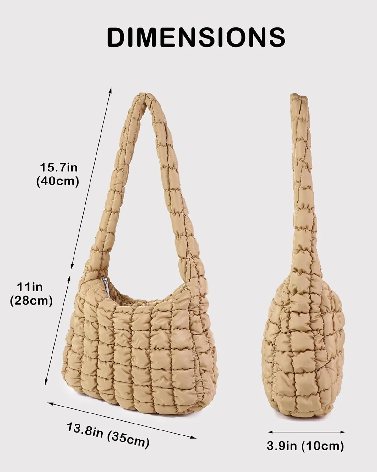 Rejolly Puffer Quilted Shoulder Bag for Women Puffy Bubble Tote Bag Lightweight Nylon Handbag Padded Soft Purse