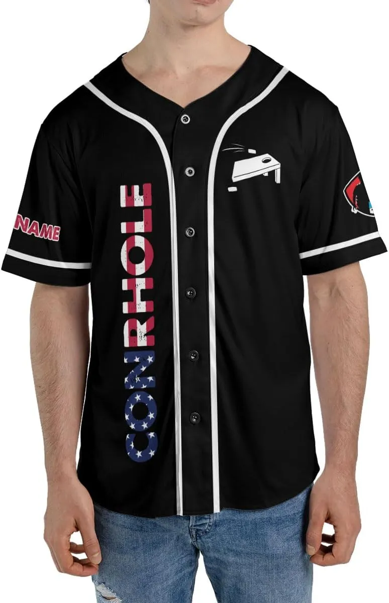 Royal Fight Personalized Cornhole Baseball Jersey Cornhole Toss Like A Boss Baseball Shirts Funny Cornhole Jerseys Men Women