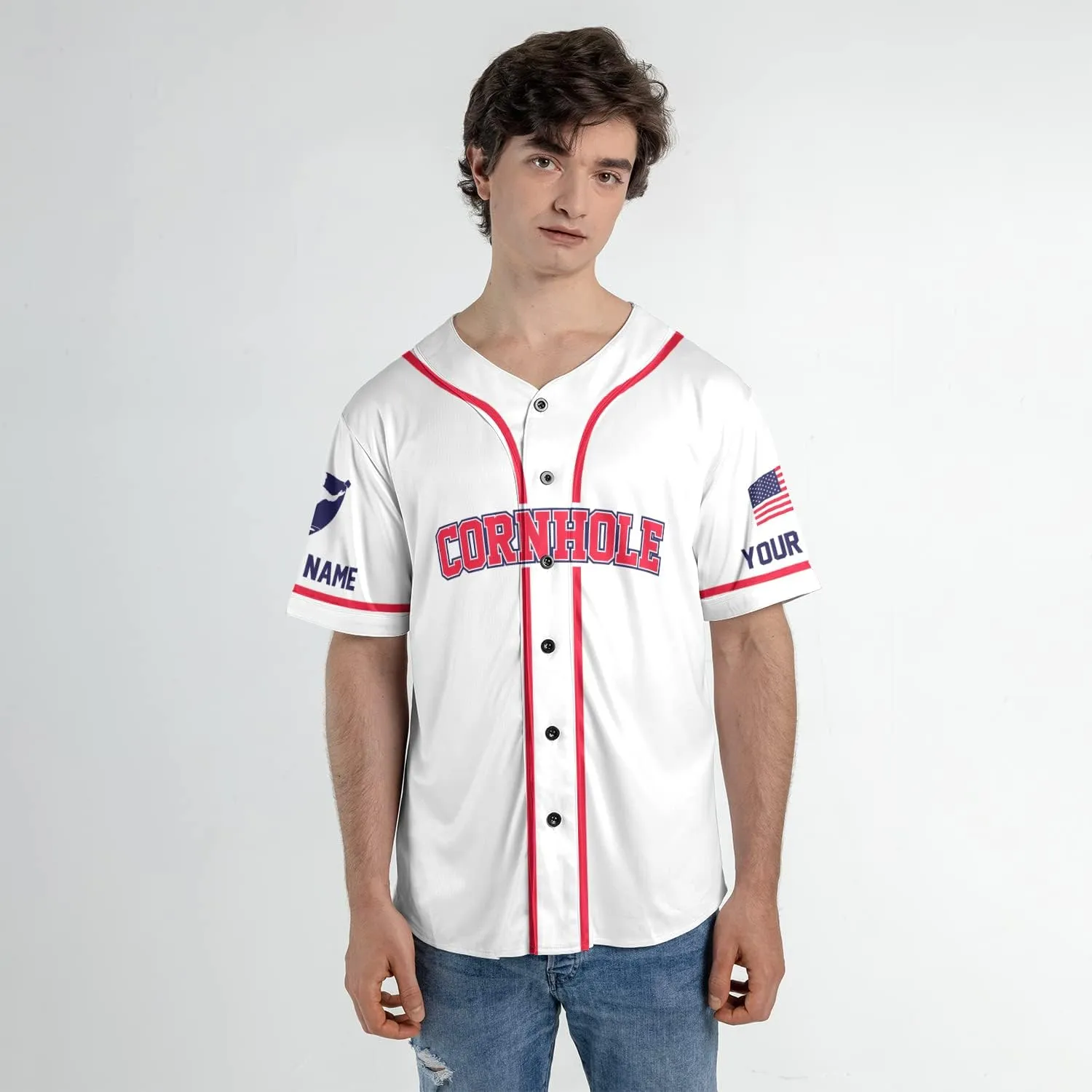 Royal Fight Personalized Cornhole Baseball Jersey Cornhole Toss Like A Boss Baseball Shirts Funny Cornhole Jerseys Men Women
