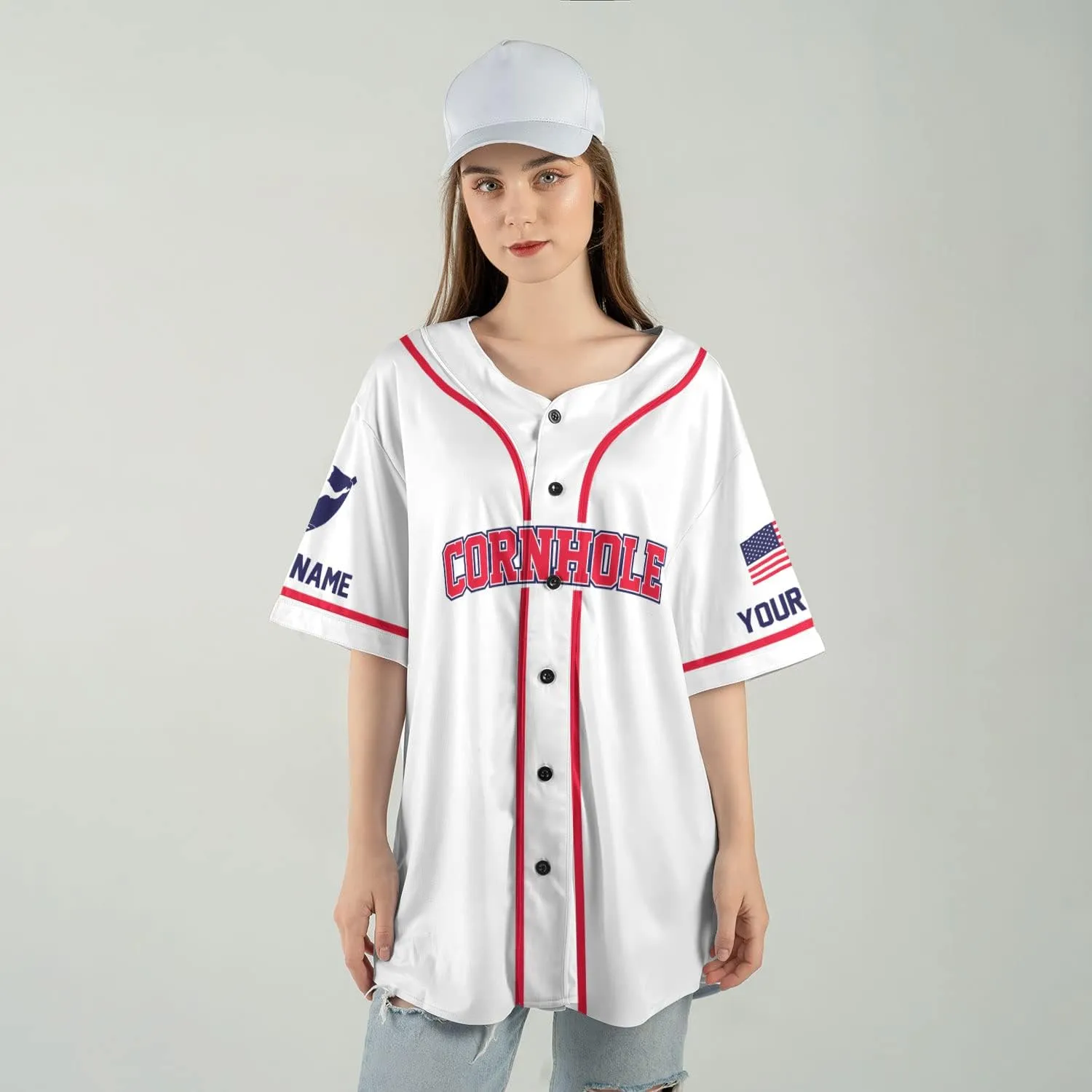 Royal Fight Personalized Cornhole Baseball Jersey Cornhole Toss Like A Boss Baseball Shirts Funny Cornhole Jerseys Men Women