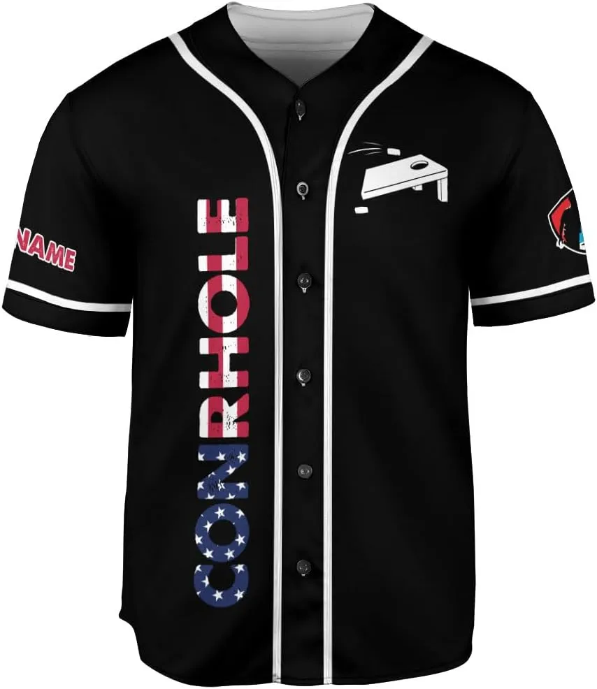 Royal Fight Personalized Cornhole Baseball Jersey Cornhole Toss Like A Boss Baseball Shirts Funny Cornhole Jerseys Men Women