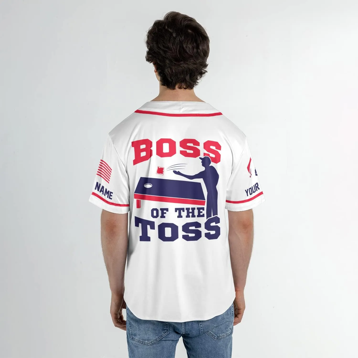 Royal Fight Personalized Cornhole Baseball Jersey Cornhole Toss Like A Boss Baseball Shirts Funny Cornhole Jerseys Men Women