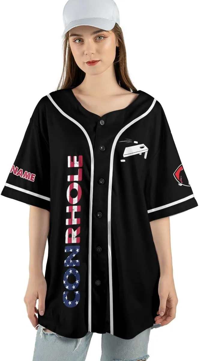 Royal Fight Personalized Cornhole Baseball Jersey Cornhole Toss Like A Boss Baseball Shirts Funny Cornhole Jerseys Men Women