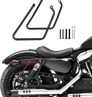 Saddlebag Support Brackets Rack Fits for 2004-2016 Harley Davidson Sportster Custom Roadster Low XL883 XL1200, Black (2004-2016)