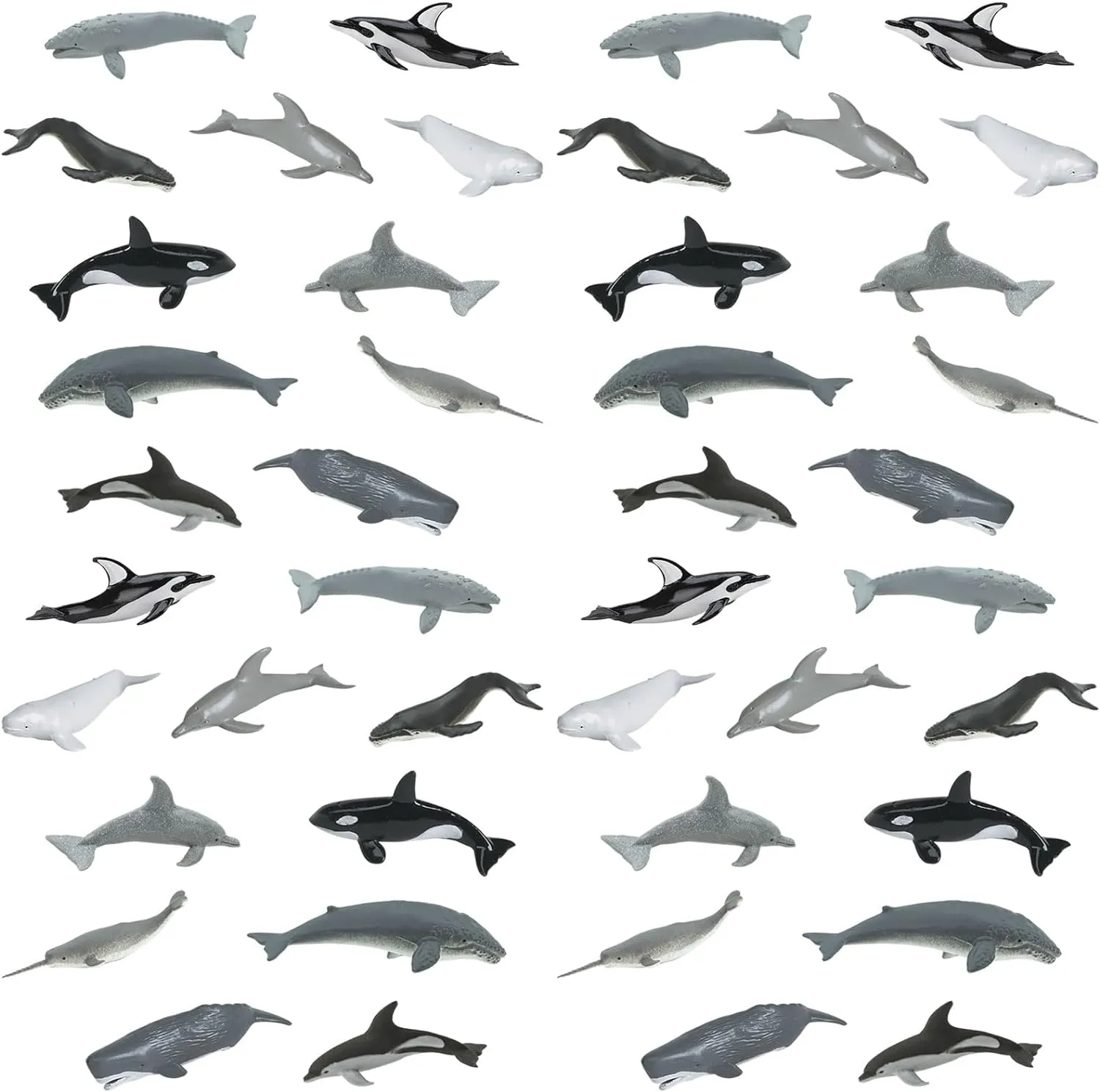 Safari Ltd. Whales and Dolphins Bulk Bag - Set of Miniature Cetacean Toy Figures - 48 Piece Play Toys for Boys, Girls & Kids Age 3 