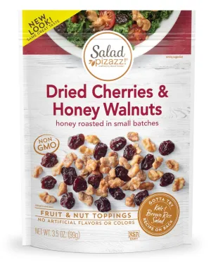 Salad Pizazz ! | Salad Topping | OZ - 12 3.5OZ (3.5 ) Resealable Bags Dried Cherries & Honey Toasted Walnuts ,42 Ounce