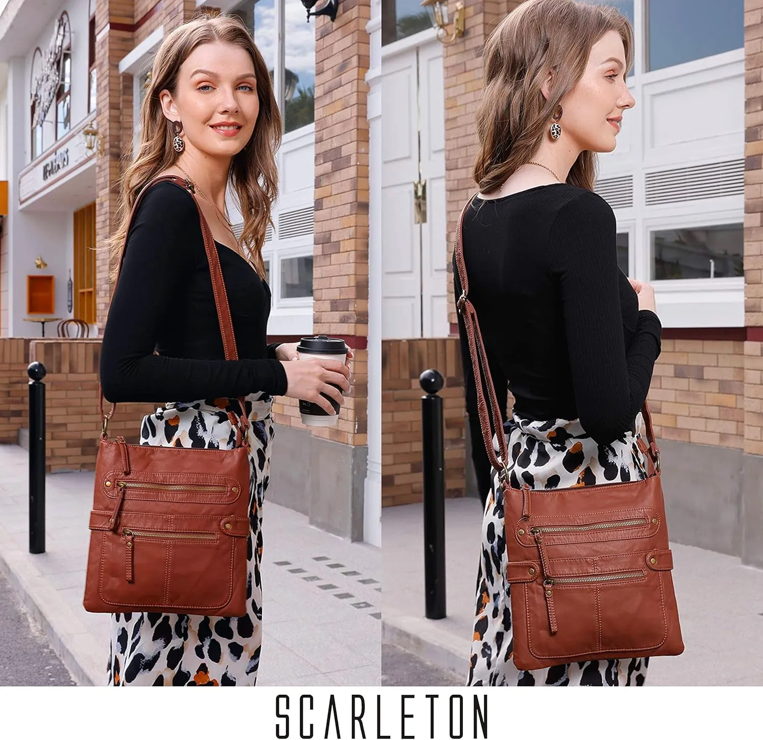 Scarleton Crossbody Bags for Women Travel Bag Purses and Handbags Multi Pocket Shoulder Bag Ultra Soft Faux Leather, H1693