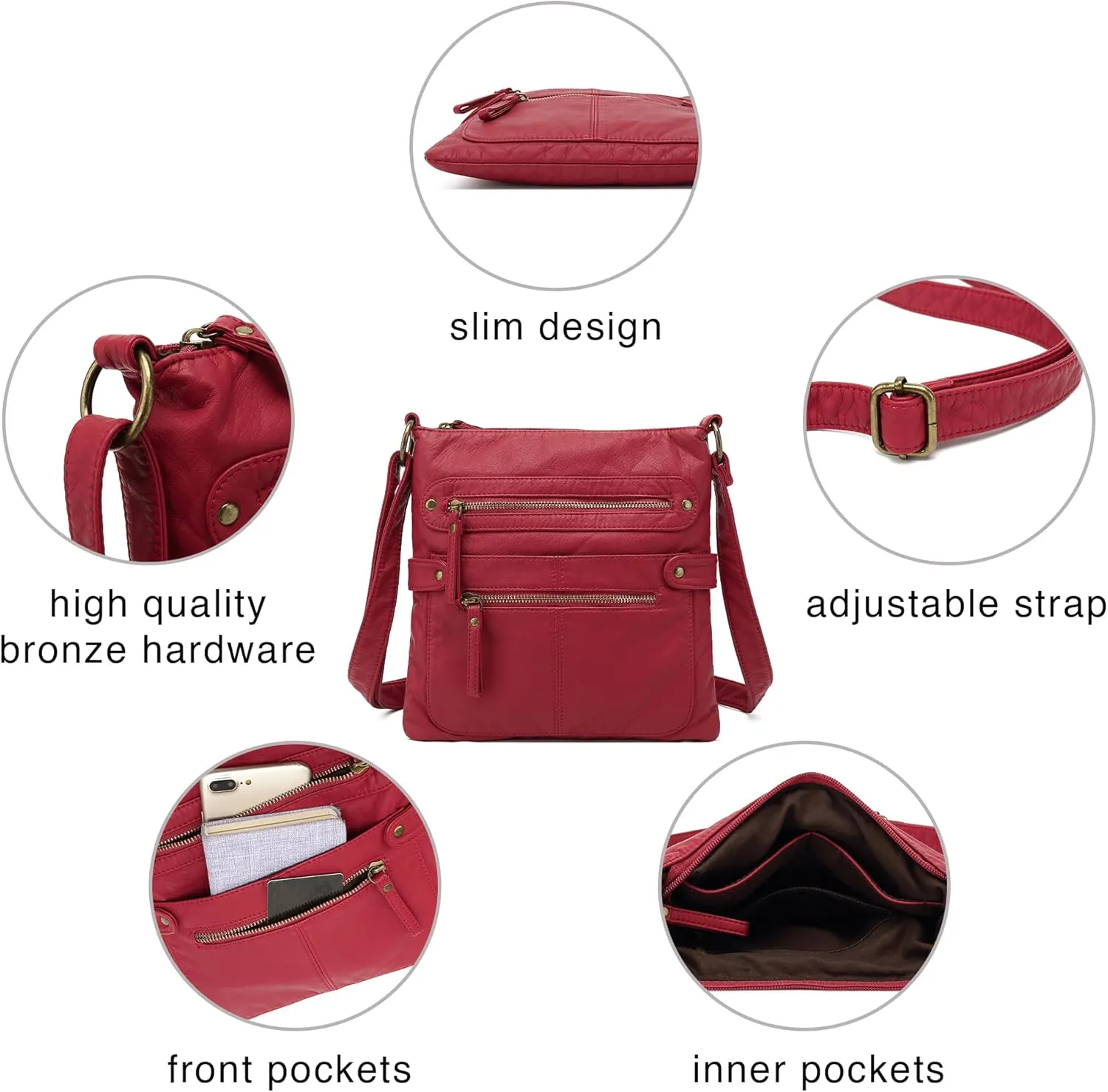 Scarleton Crossbody Bags for Women Travel Bag Purses and Handbags Multi Pocket Shoulder Bag Ultra Soft Faux Leather, H1693