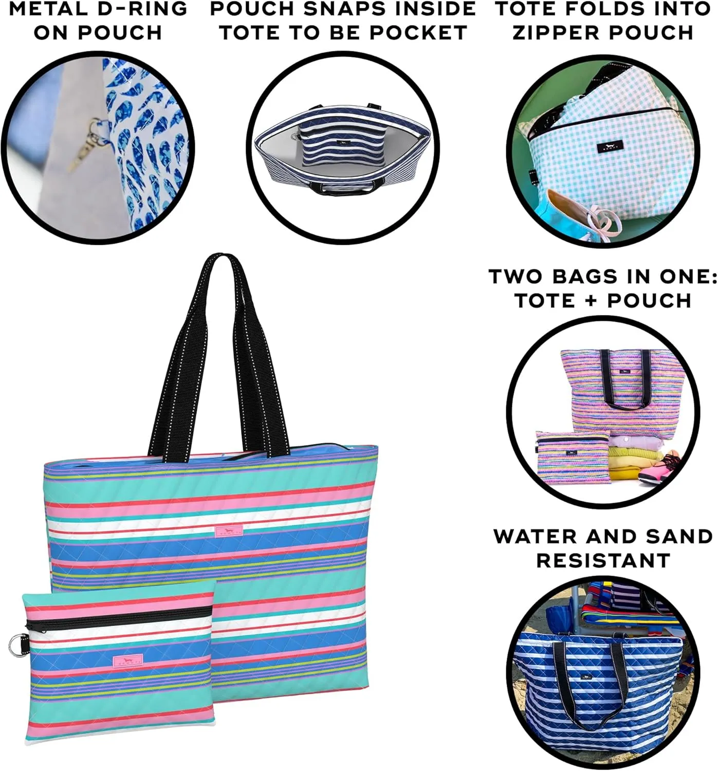 SCOUT Plus 1 Foldable Travel Bag, 2 Bags in 1, Tote Folds into Zipper Pouch