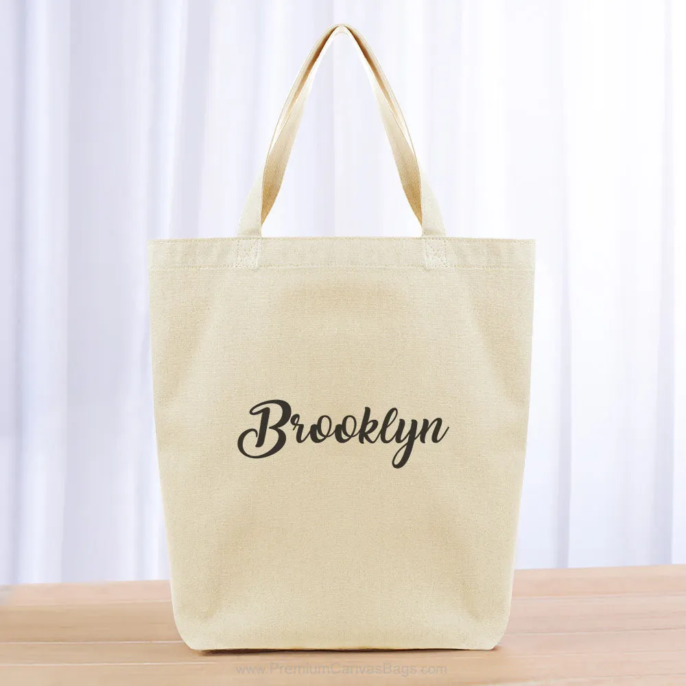 Script Custom Text Tote Bag - black