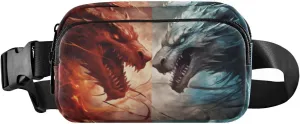 senya Fire Dragon Vs. Ice Dragon Fanny Pack Crossbody Bags for Women Belt Bag Running Waist Bag with Adjustable Strap