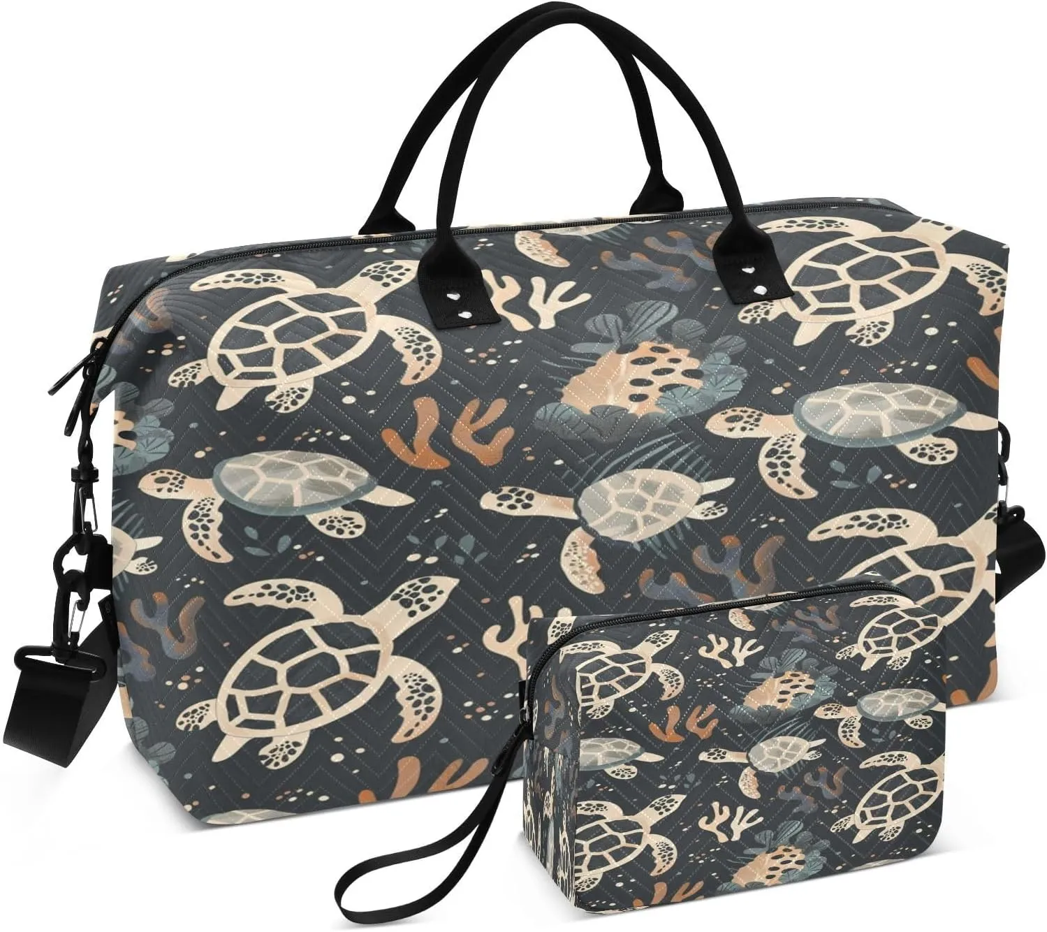 senya Travel Duffle Bag Weekender Bags Overnight Bag with Toiletry Bag Gym Duffel Bag Turtles Seaweed for Travel Business Trips Sport