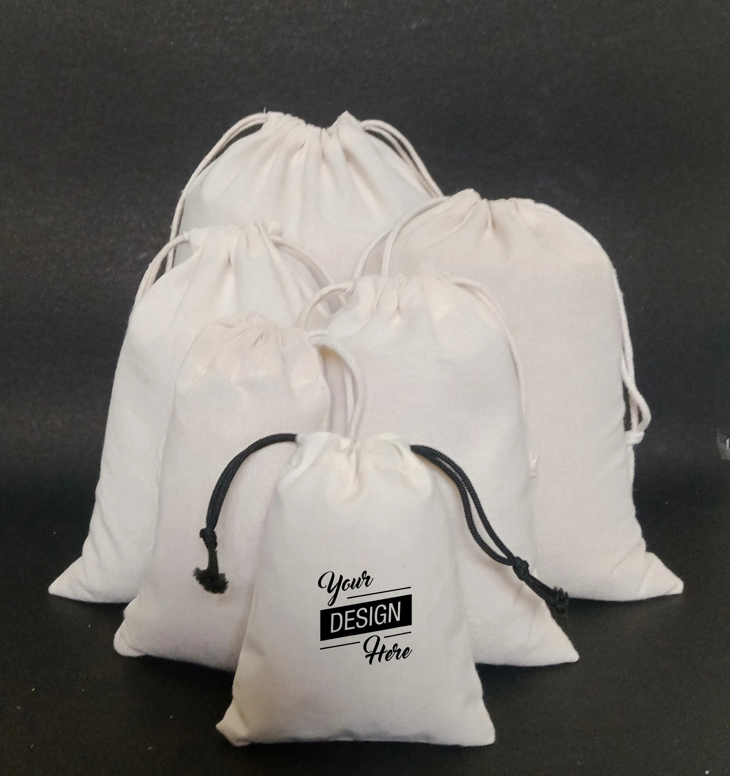Set of 25/50 Personalized logo Black cotton muslin Bags Wedding Favor bags Gift Bag Jewelry Party Bags Drawstring Pouch soap package pouches
