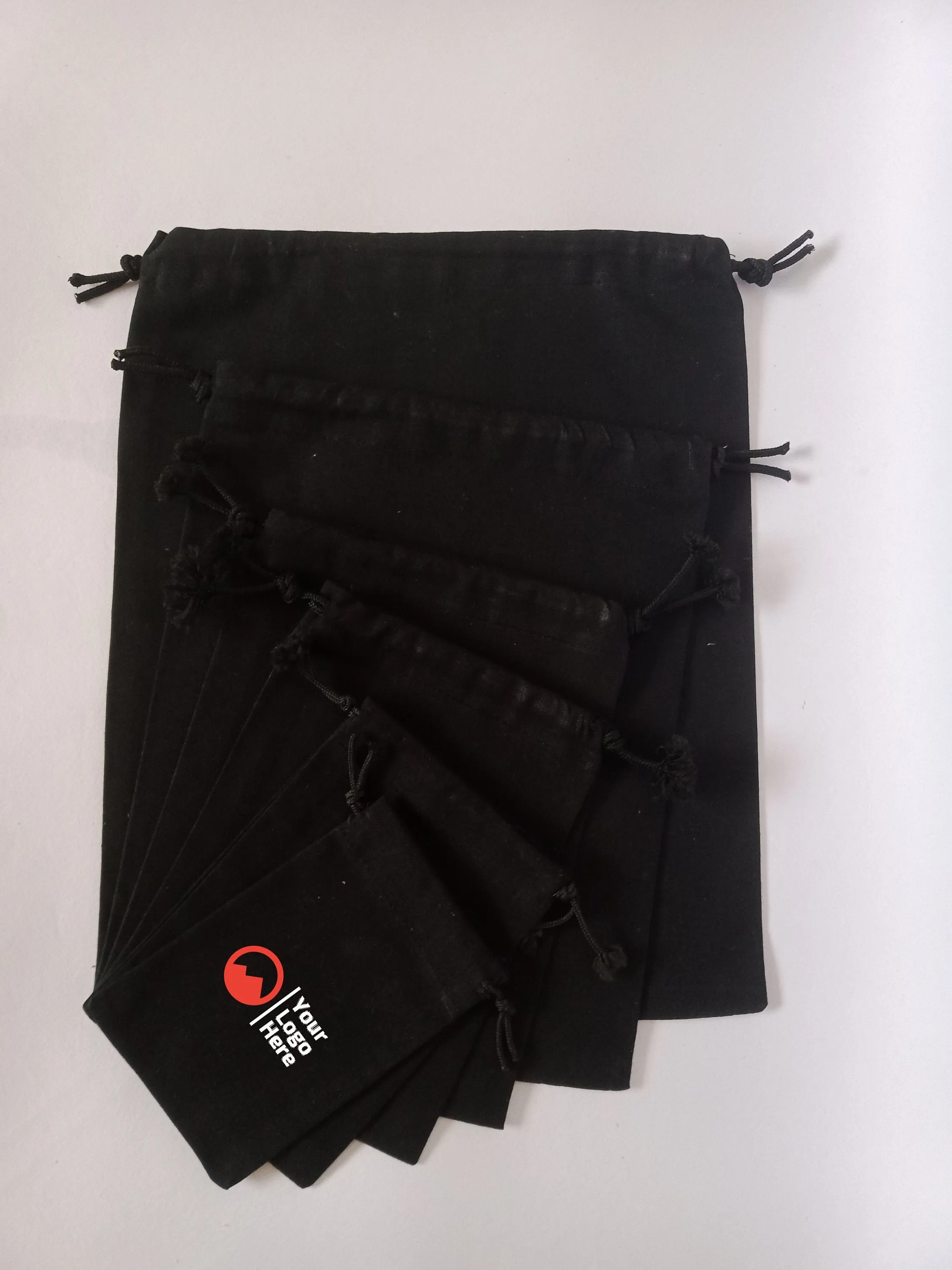 Set of 25/50 Personalized logo Black cotton muslin Bags Wedding Favor bags Gift Bag Jewelry Party Bags Drawstring Pouch soap package pouches