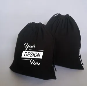 Set of 25/50 Personalized logo Black cotton muslin Bags Wedding Favor bags Gift Bag Jewelry Party Bags Drawstring Pouch soap package pouches