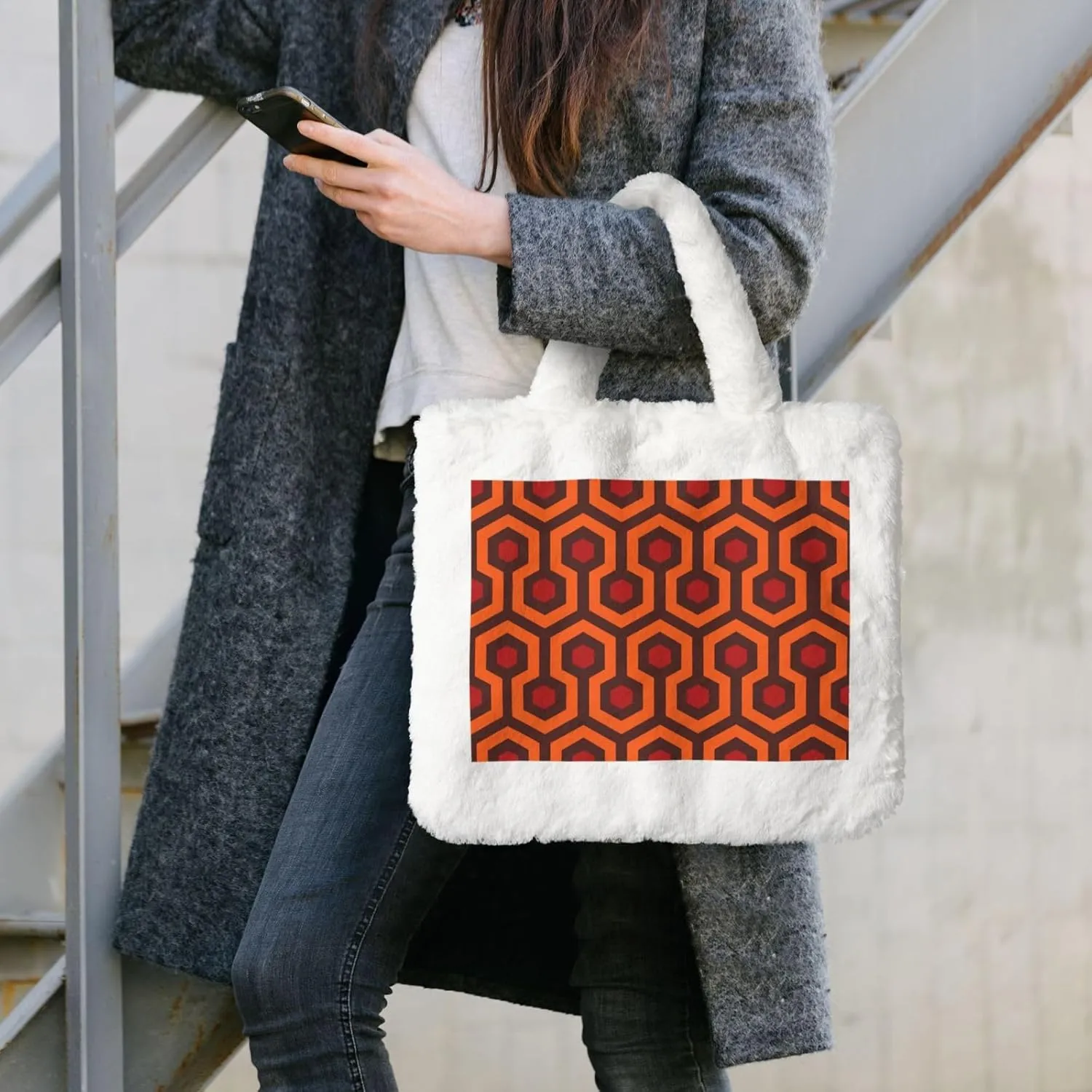 Shining Overlook Printing Soft Plush Handbag For Womens Tote Bag For Women,Women Satchel Bags Wallet Purse For Gifts