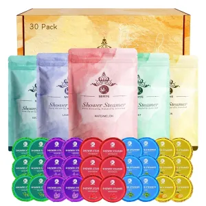 Shower Steamers Aromatherapy, 30-Pack Shower Steamer for Women Men Wife Friends, Birthdays Gifts Shower Bombs with Essential Oils Stress Relief and Self Care, Spa Gifts for Father Dad