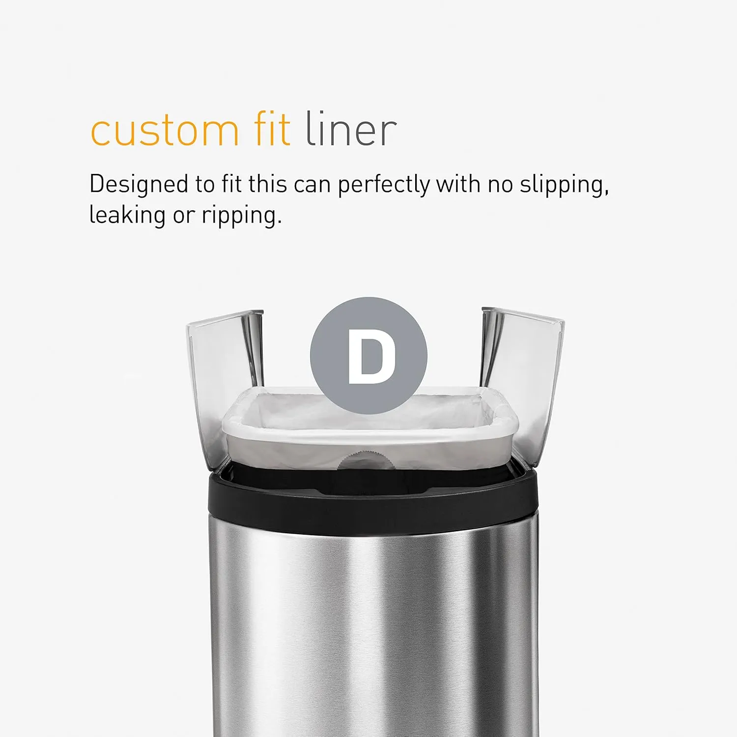 simplehuman Code D 100 Count, Genuine Custom Fit Liners, Drawstring Trash Bags in Dispenser Packs, 20 Liter / 5.3 Gallon, White