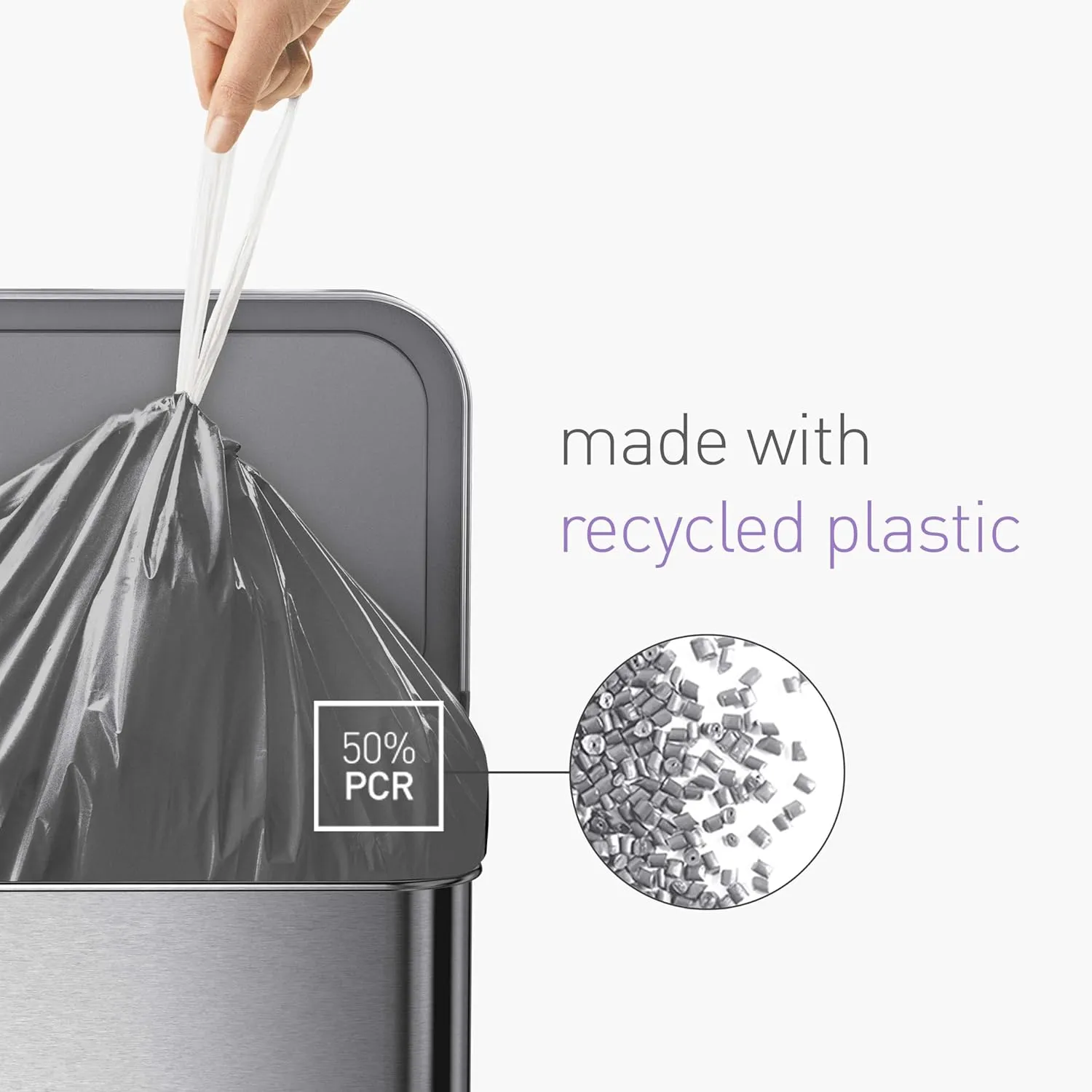simplehuman Code H 200 Count, Genuine Odorsorb Custom Fit Liners, Drawstring Odor Absorbing Trash Bags in Dispenser Packs, 30-35 Liter / 8-9 Gallon
