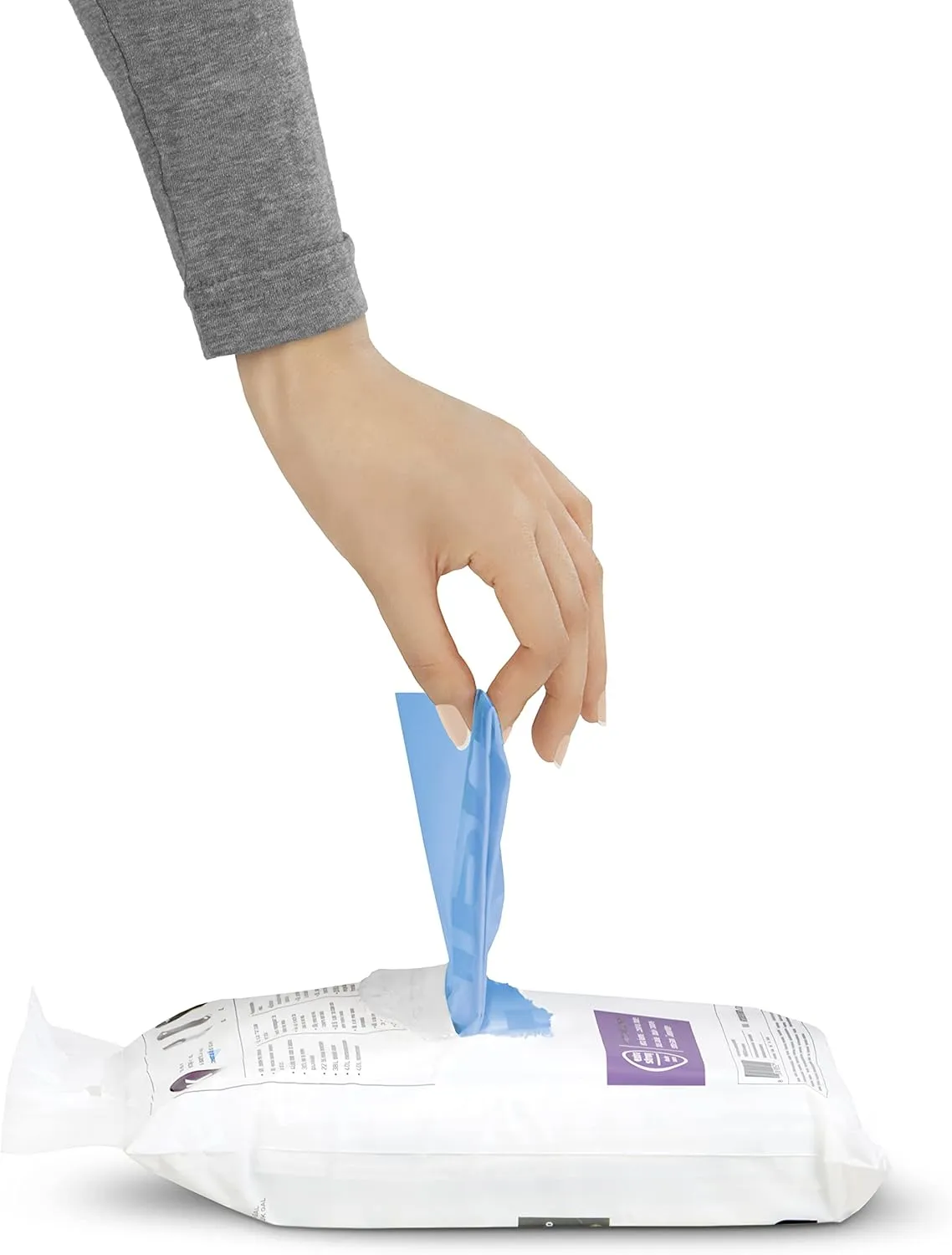 simplehuman Code K 60 Count, Genuine Custom Fit Liners, Drawstring Trash Bags in Dispenser Packs, 35-45 Liter / 9.2-12 Gallon, Blue