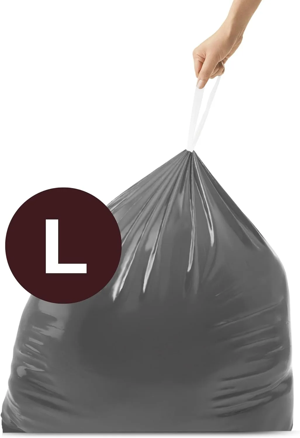 simplehuman Code L 40 Count, Genuine Custom Fit Liners, Drawstring Trash Bags in Dispenser Packs, 18 Liter / 4.7 Gallon