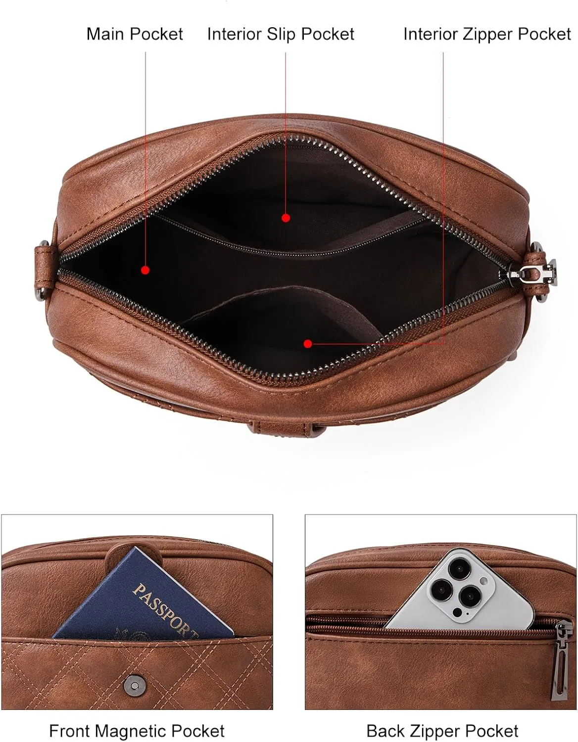 Small Crossbody Bags for women,Soft Leather Cell Phone Purse Lightweight,Little Crossbody Purses Women Trendy with Card slots