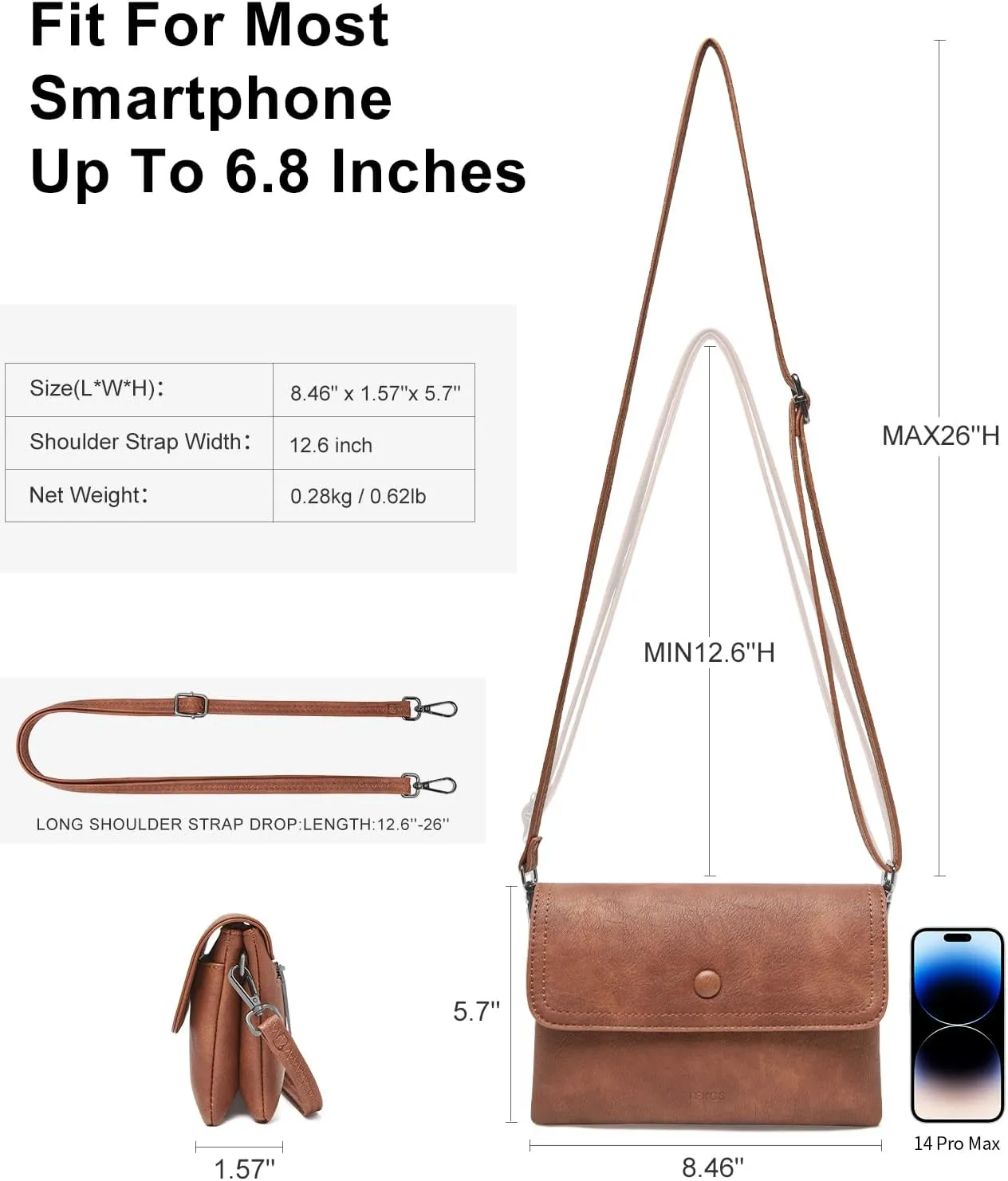 Small Crossbody Bags for women,Soft Leather Cell Phone Purse Lightweight,Little Crossbody Purses Women Trendy with Card slots