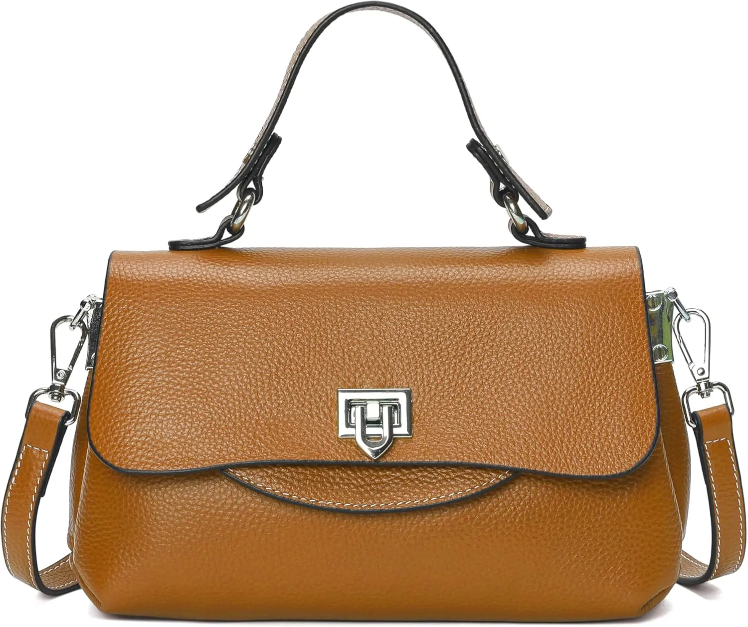 Small Genuine Soft Leather Crossbody Handbag Cute Solid Mini Shoulder Bags for Lady Purse