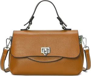 Small Genuine Soft Leather Crossbody Handbag Cute Solid Mini Shoulder Bags for Lady Purse