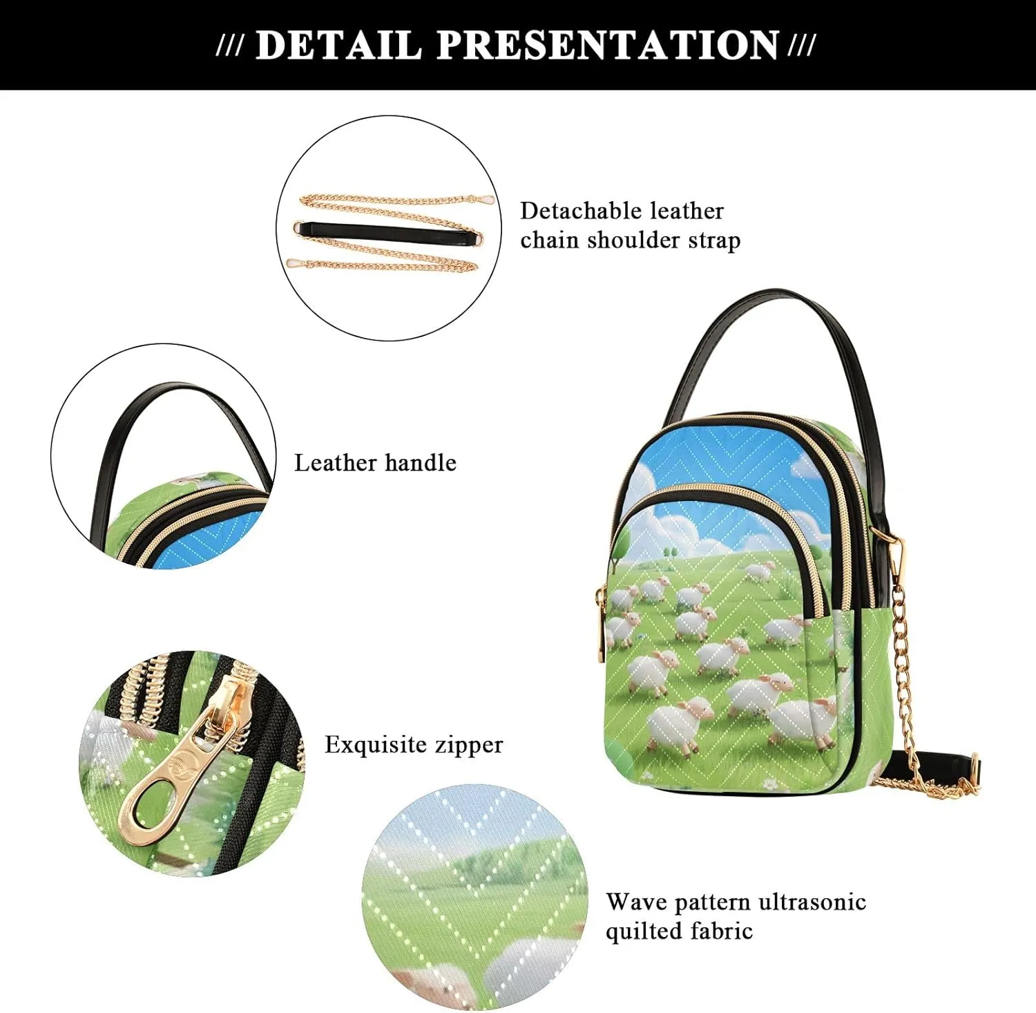 Small Handbag Crossbody Bag for Women Quilted Bags Shoulder Purse Phone Wallet Chain Bag