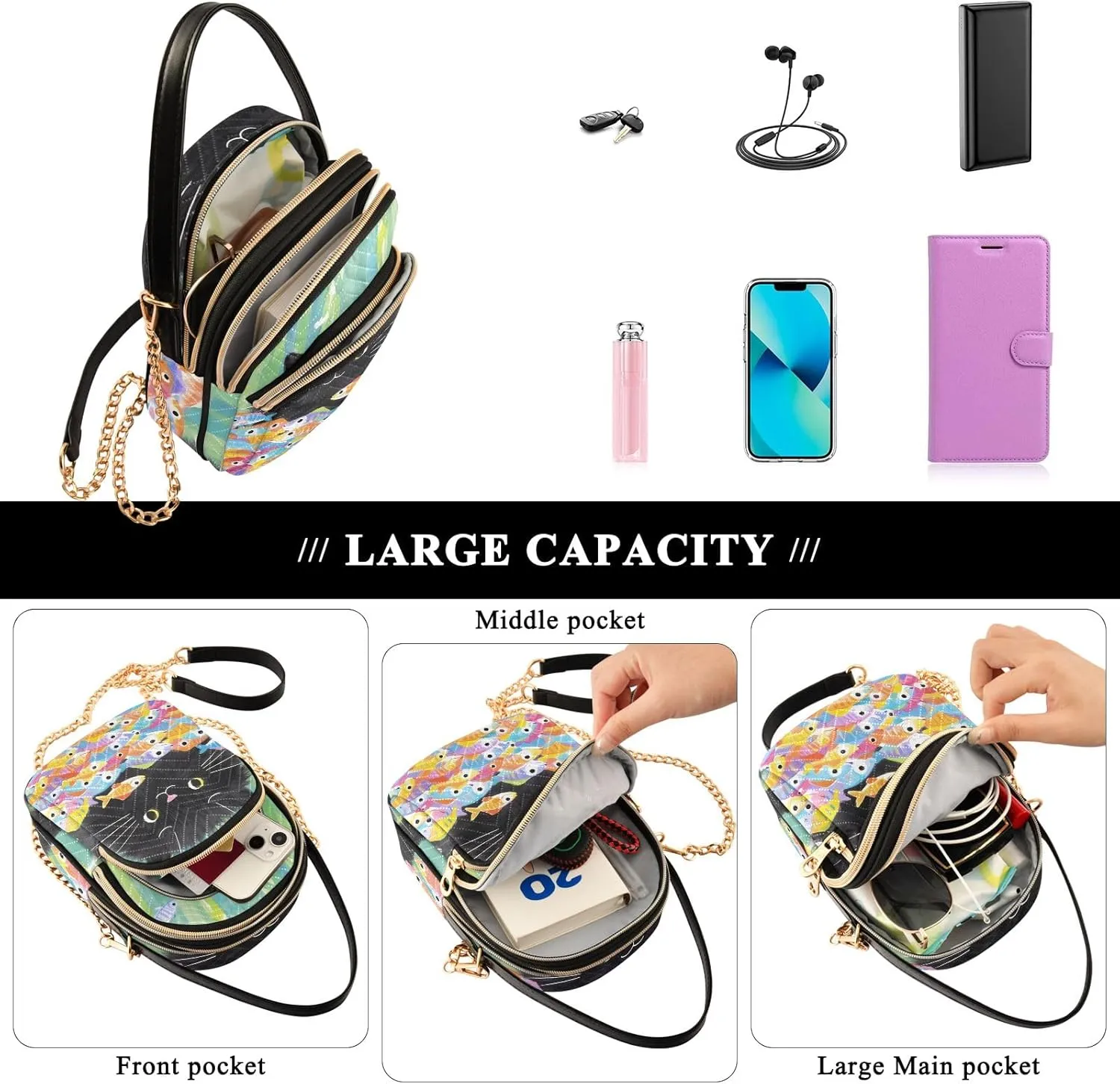 Small Handbag Crossbody Bag for Women Quilted Bags Shoulder Purse Phone Wallet Chain Bag