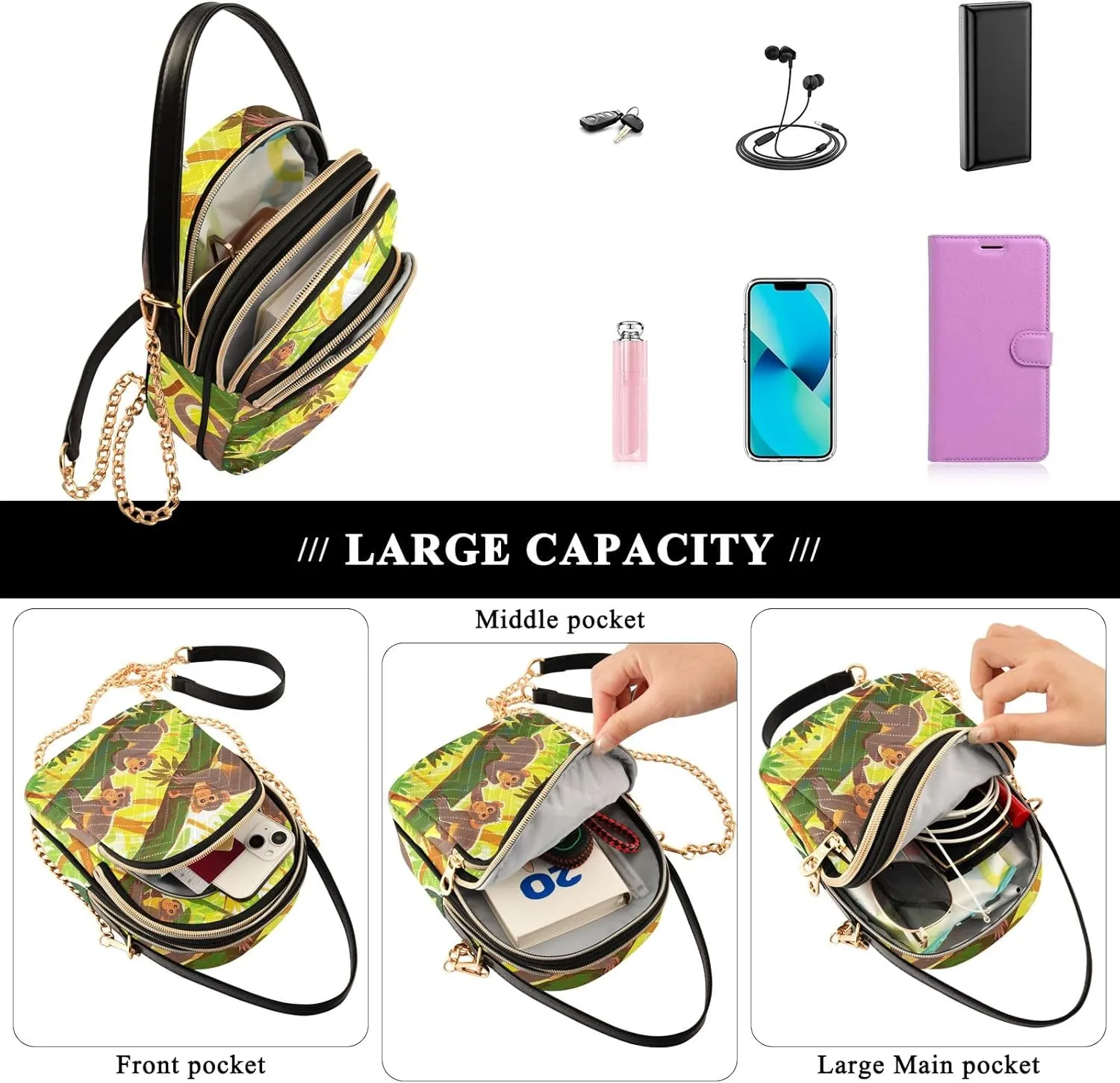 Small Handbag Crossbody Bag for Women Quilted Bags Shoulder Purse Phone Wallet Chain Bag