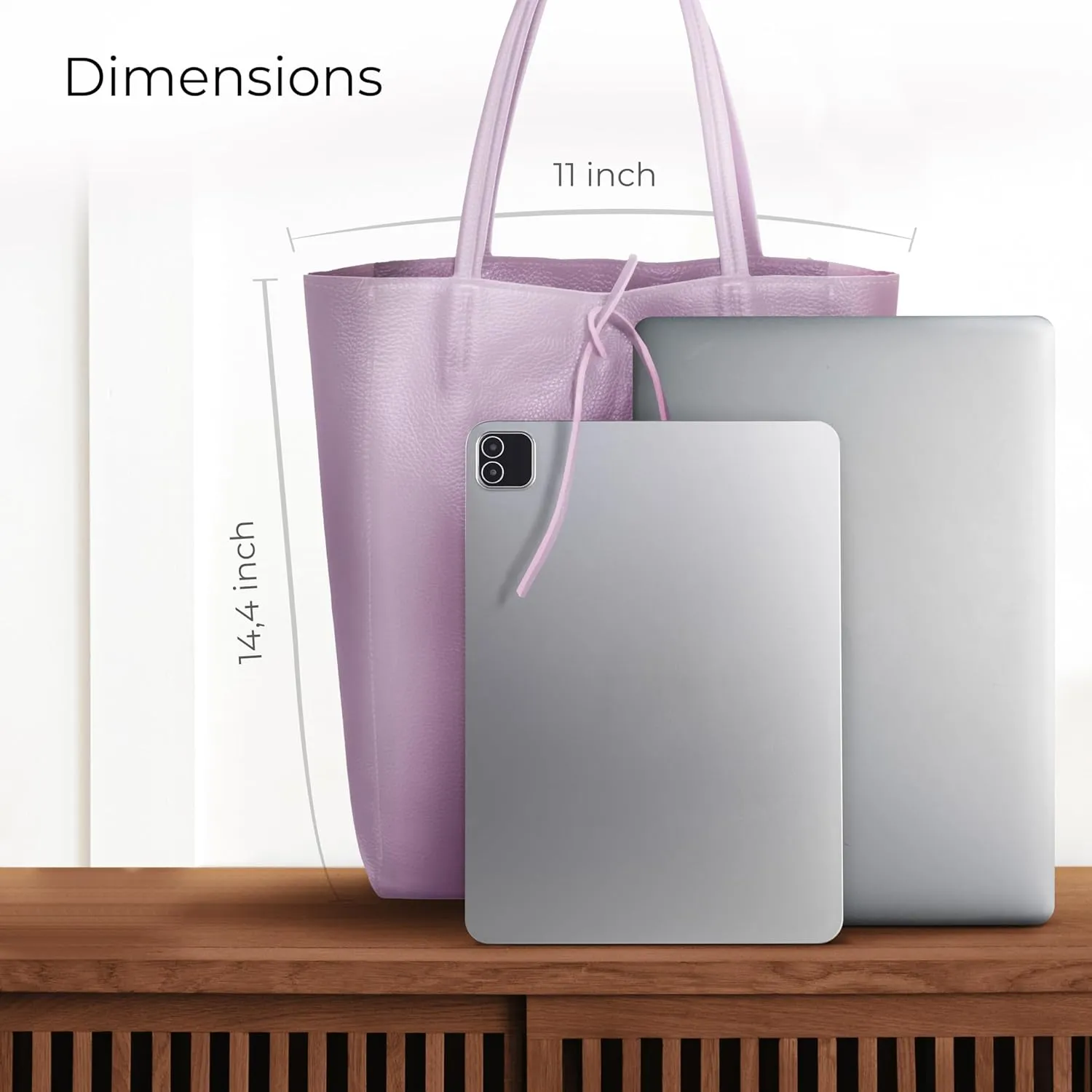 Soft Italian Genuine Calf Leather Tote Bag | Unstructured Unlined Shopper with Zipper, Inside Pocket & Flat Base