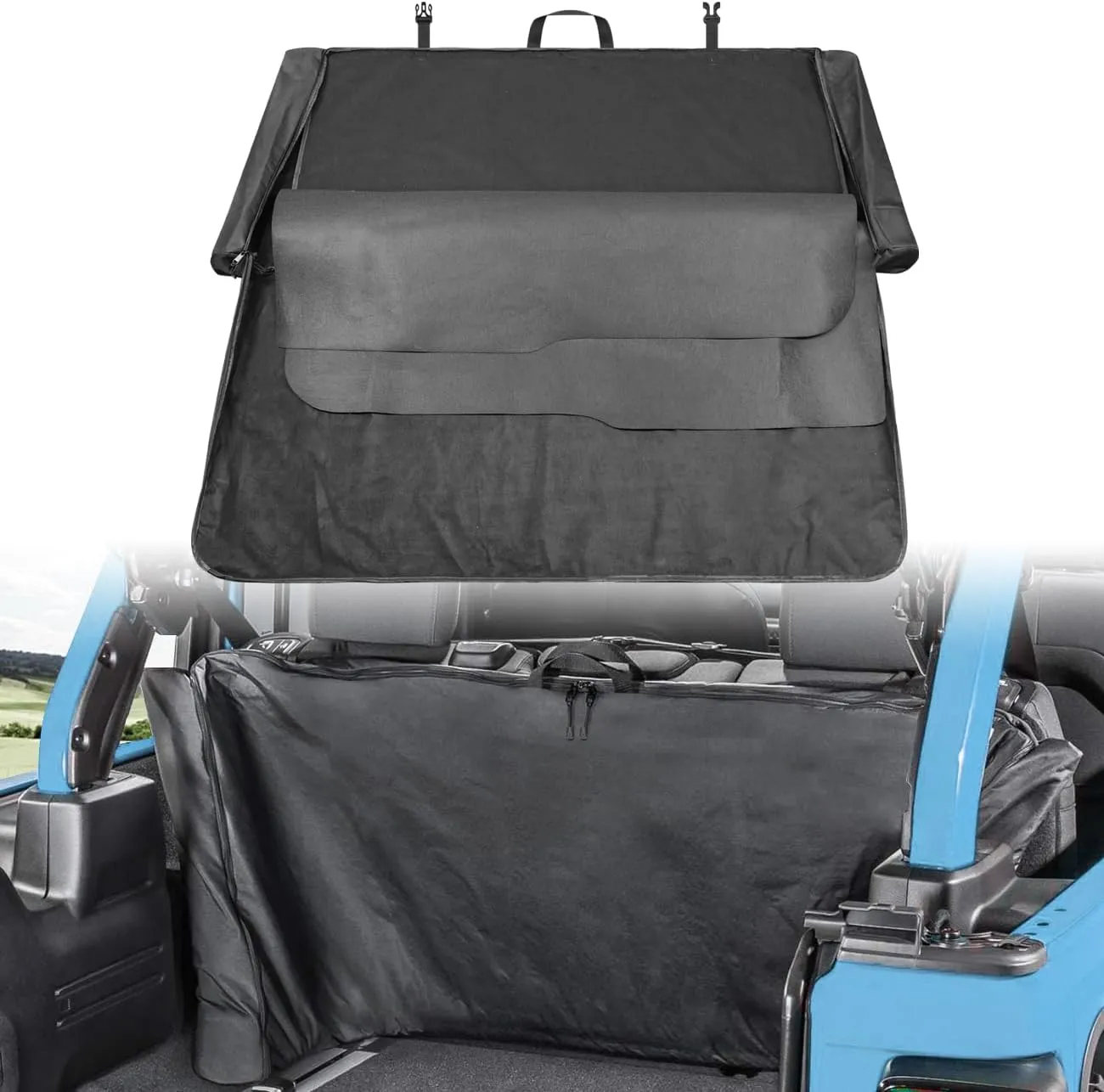 Soft Top Window Organizer Storage Protection Bag Compatible With For Jeep Wrangler JL Unlimited Sports Sahara Freedom Rubicon Gladiator JT 2/4 Door 2018-2024 Replacement for 68358392AC