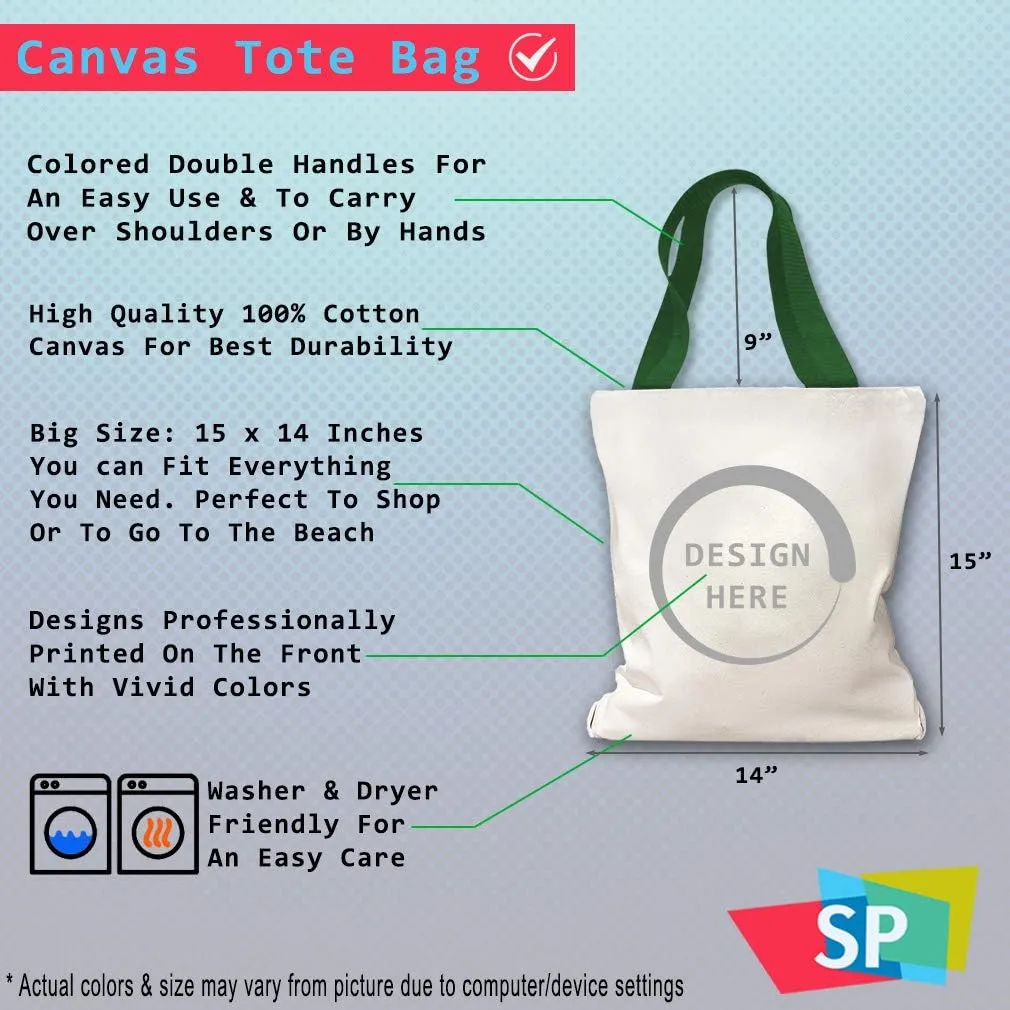 Speedy Pros Canvas Tote Bag for Women For with God Nothing Shall Be Impossible Christ Jesus Beach Bags for Women