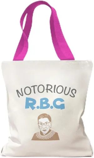 Speedy Pros Canvas Tote Bag for Women Notorious R.B.G Ruth Bader Ginsburg Funny Beach Bags for Women