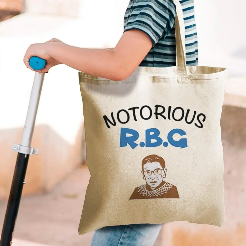 Speedy Pros Canvas Tote Bag for Women Notorious R.B.G Ruth Bader Ginsburg Funny Beach Bags for Women