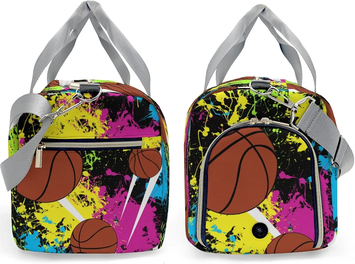 Sport Basketball Watercolor Personalized Travel Duffel Bag Custom Foldable Waterproof Overnight Bag for Gym Sport Ball Bags Travel Assistant
